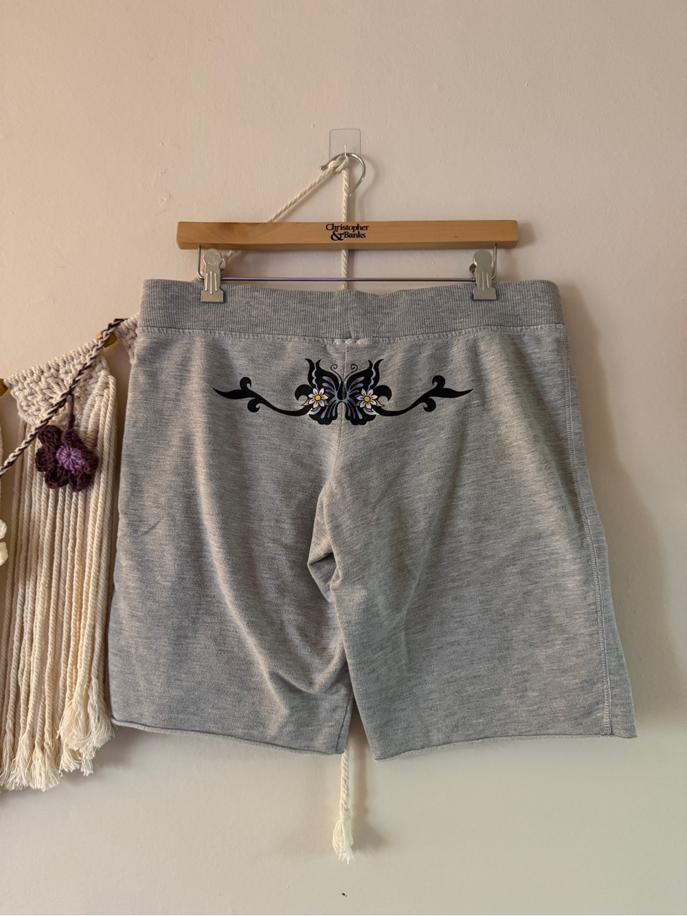 No Boundaries Gray Athletic Shorts with Black Embroidered Accent
